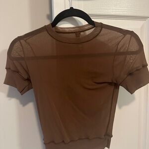 Skims sheer brown top